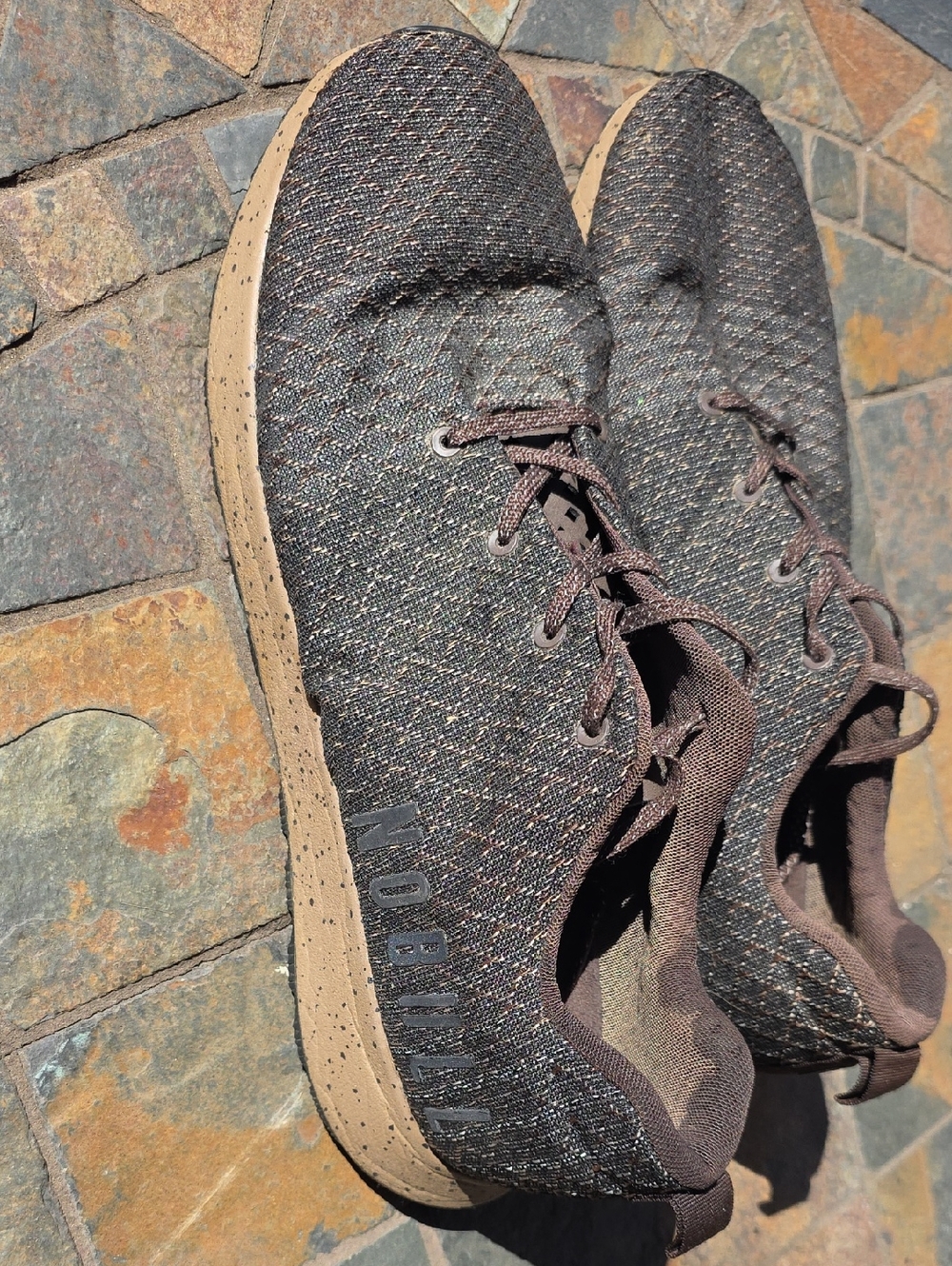 NOBULL Brown Knit Sneakers with Speckled Tan Sole - Men's